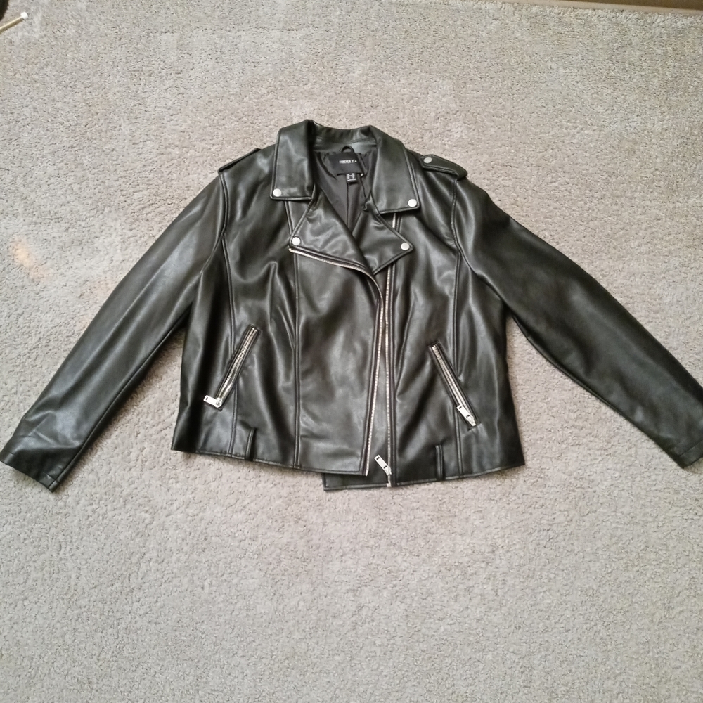 Plus size biker Moto jacket